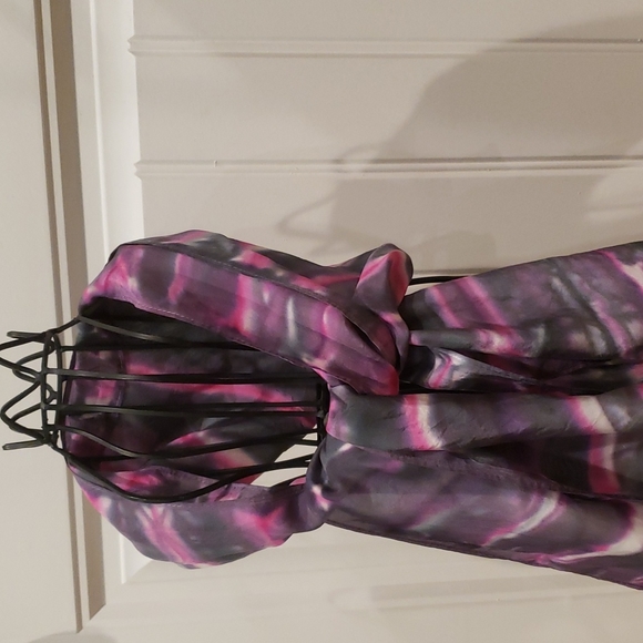 NWT Silk Scarf Gray Pink hand dyed - Picture 2 of 6
